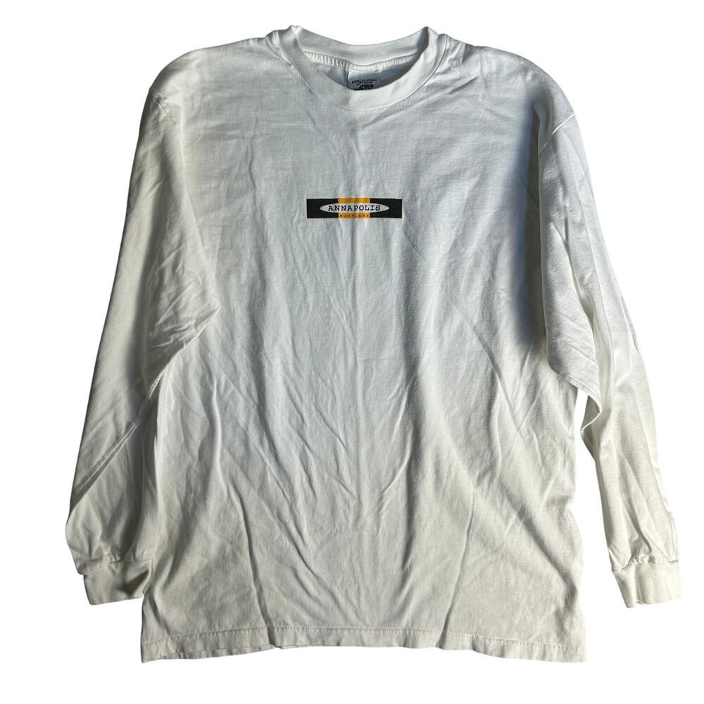 Naval Academy Annapolis Long Sleeve T-Shirt Mens Size XL White